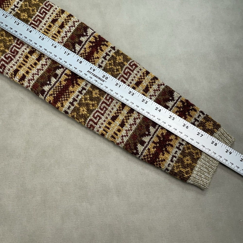 Vintage Pendleton Fair Isle Sweater Women's Small V-Neck Brown Wool Acrylic 90s - Picture 9 of 10